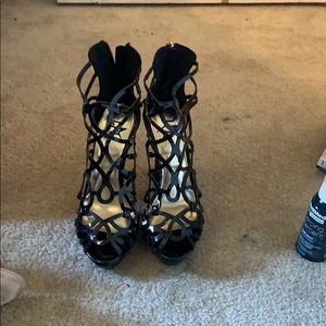 Black Lace High Heels